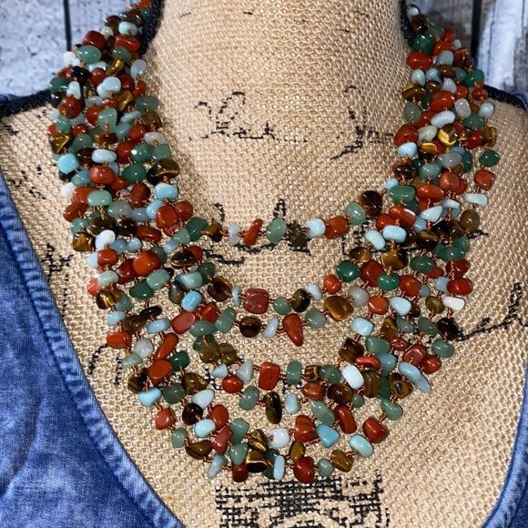 Vintage Multistrand Microstone Necklace - Picture 1 of 6